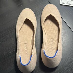 Rothy's Tan Flats with Blue Accent